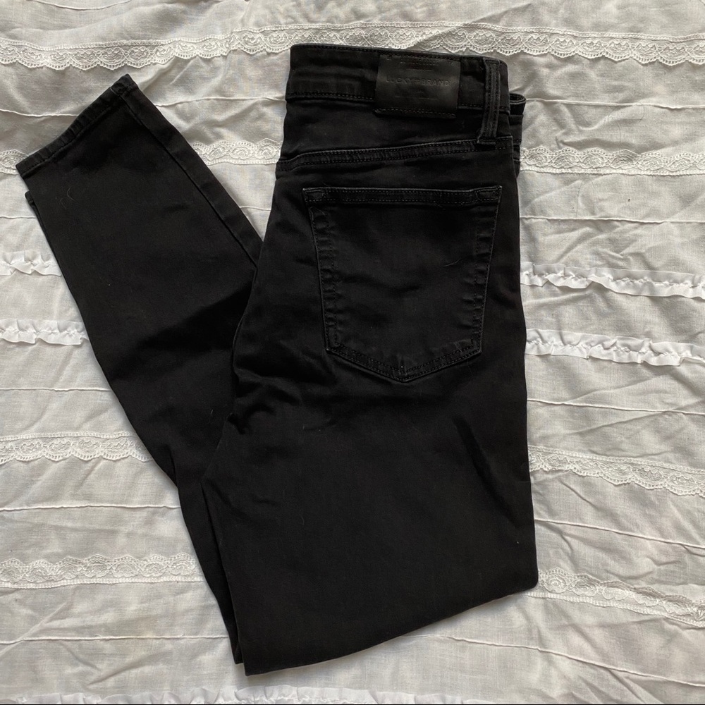 Lucky Brand button fly stretch black jeans sz6